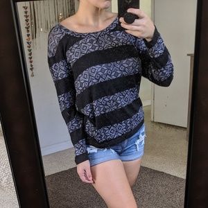 Black Tribal Print Top